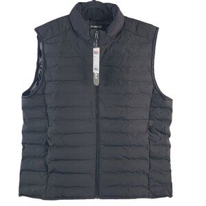 32 Degrees Heat Cool Black Puffer Vest Sz Large Lightweight Insulated Pockets